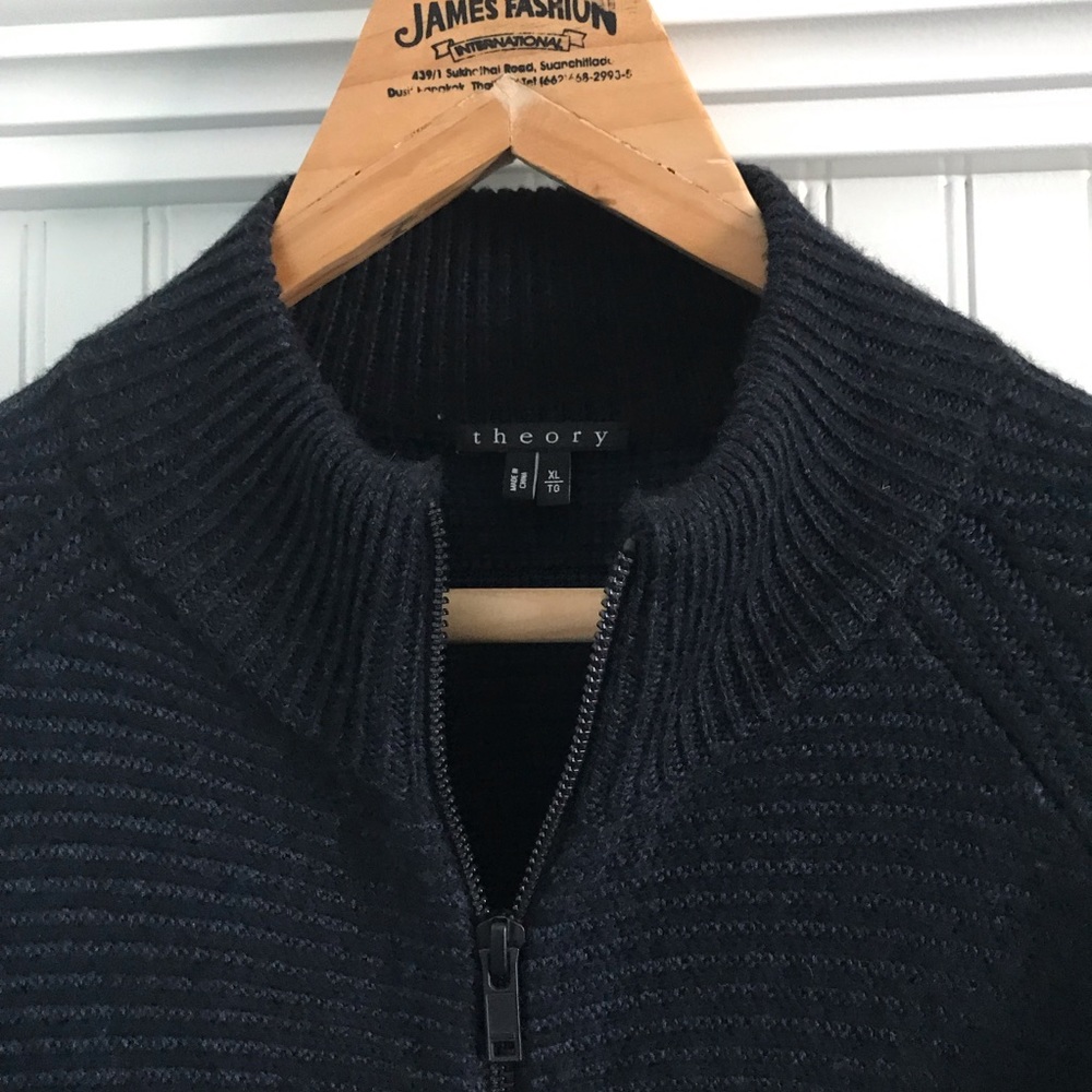 Theory merino wool blend zip sweater